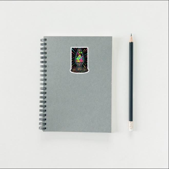 Glow in the Dark Lava Lamp Sticker | Psychedelic Retro Decal | Trippy Hippie Art | 70s Vibe Light Sticker | UV Reactive Vinyl|Laptop Sticker