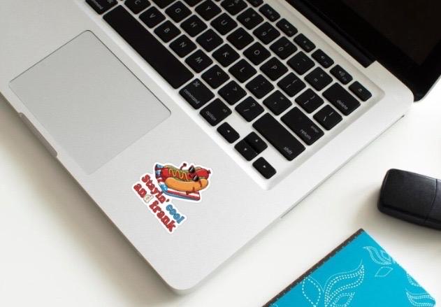 Stayin' Cool and Frank Hot Dog Sticker | Funny 4th of July Decal | Patriotic Food Pun Art | Summer BBQ Vinyl | Independence Day Humor Gift