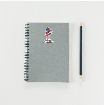 Chill Out, It's a Holiday Rocket Popsicle Sticker | Funny 4th of July Decal | Patriotic Ice Pop Art | Summer Vinyl | Independence Day Gift