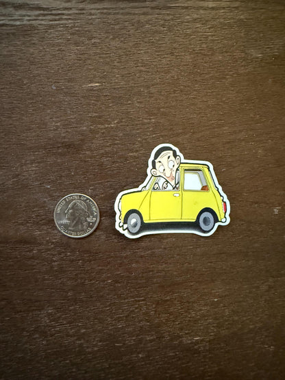 Mr Bean Car Sticker | Classic Mini Cooper Decal | Funny British Comedy Art | Iconic TV Show Vinyl | Mr Bean Fan Gift | Quirky Laptop Sticker