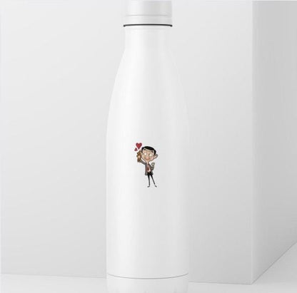 Mr. Bean & Teddy Sticker | Love Heart Decal | Funny British Comedy Art | Nostalgic Cartoon Vinyl | Mr Bean Fan Gift | Cute Bear Lover