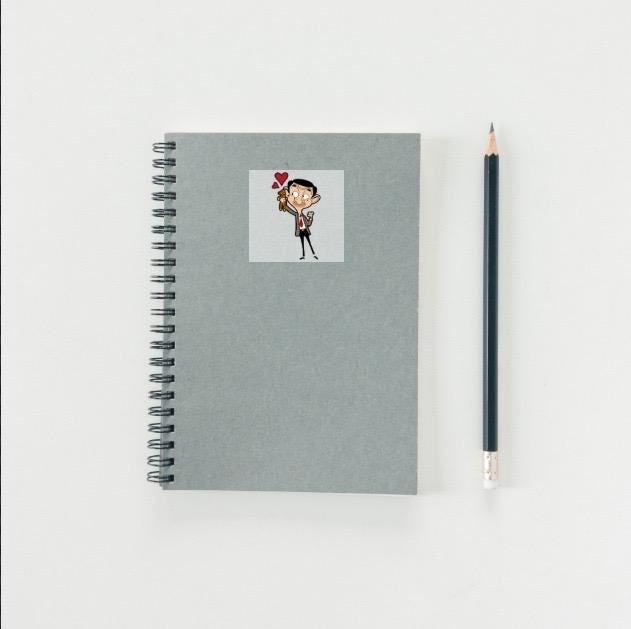 Mr. Bean & Teddy Sticker | Love Heart Decal | Funny British Comedy Art | Nostalgic Cartoon Vinyl | Mr Bean Fan Gift | Cute Bear Lover