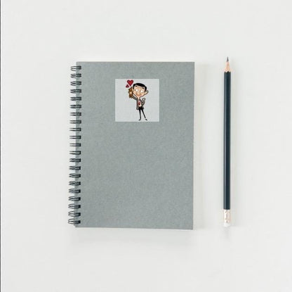 Mr. Bean & Teddy Sticker | Love Heart Decal | Funny British Comedy Art | Nostalgic Cartoon Vinyl | Mr Bean Fan Gift | Cute Bear Lover