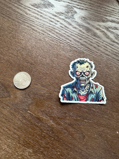 Realistic Zombie Head Sticker | Gruesome Undead Decal | Horror Monster Art | Walking Dead Fan Vinyl | Halloween Ghoul Laptop Sticker | Scary