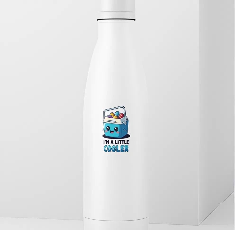 I'm A Little Cooler Sticker | Funny Cooler Pun Decal | Cute Summer Vibe Art | Beverage Cooler Vinyl | Humorous Drinkware Laptop Sticker |