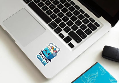 I'm A Little Cooler Sticker | Funny Cooler Pun Decal | Cute Summer Vibe Art | Beverage Cooler Vinyl | Humorous Drinkware Laptop Sticker |