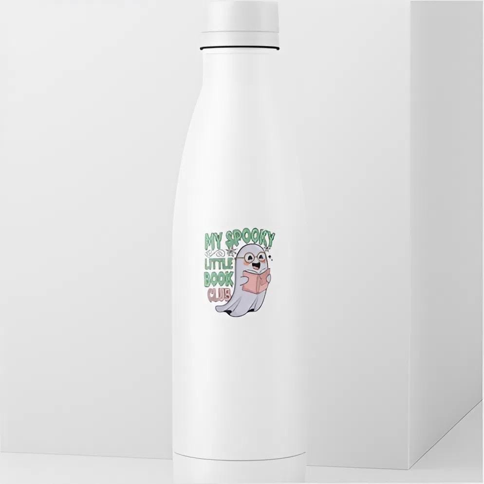 My Spooky Little Book Club Ghost Sticker | Funny Book Lover Decal | Cute Spooky Reading Art | Bookworm Gift | Halloween Ghost Vinyl | Cozy