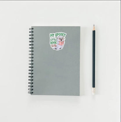 My Spooky Little Book Club Ghost Sticker | Funny Book Lover Decal | Cute Spooky Reading Art | Bookworm Gift | Halloween Ghost Vinyl | Cozy