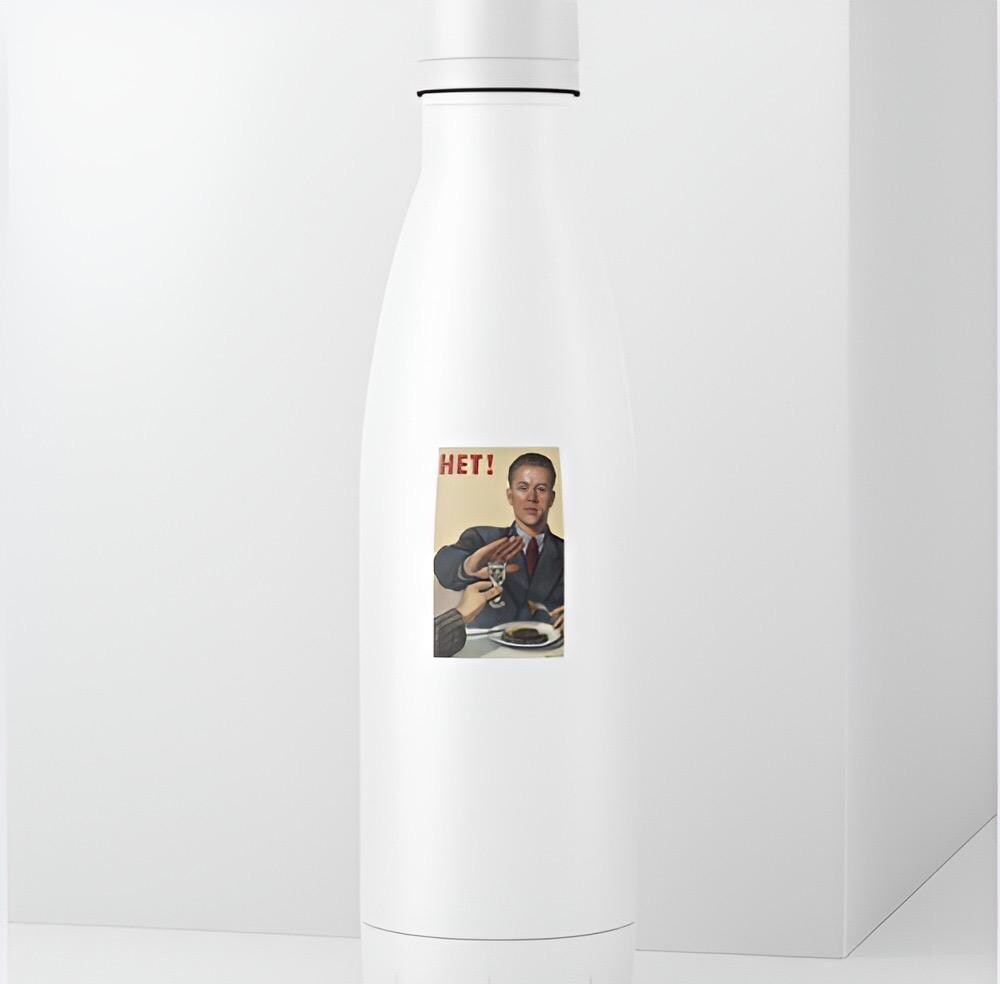 HET! No! Soviet Propaganda Sticker | Vintage Anti-Alcohol Decal | Historical Art | Cold War Era Vinyl | Russian Poster Art | Russia