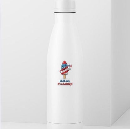 Chill Out, It's a Holiday Rocket Popsicle Sticker | Funny 4th of July Decal | Patriotic Ice Pop Art | Summer Vinyl | Independence Day Gift