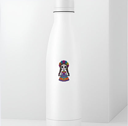 Cute Sugar Skull Girl Sticker | Día de los Muertos Decal | Calavera Art | Mexican Folk Art Vinyl | Colorful Halloween Gift | Frida Kahlo