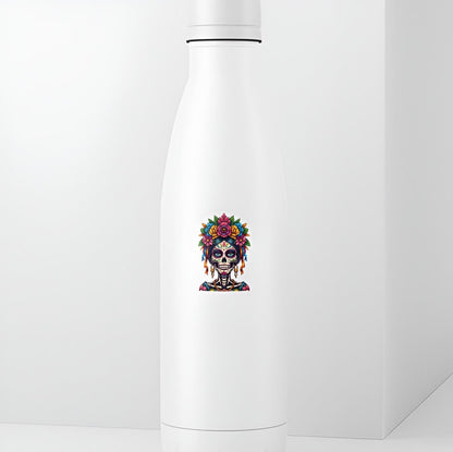 Sugar Skull Sticker | Día de los Muertos Decal | Calavera Art | Flower Crown Vinyl | Mexican Folk Art Gift | Colorful Day of Dead Laptop |