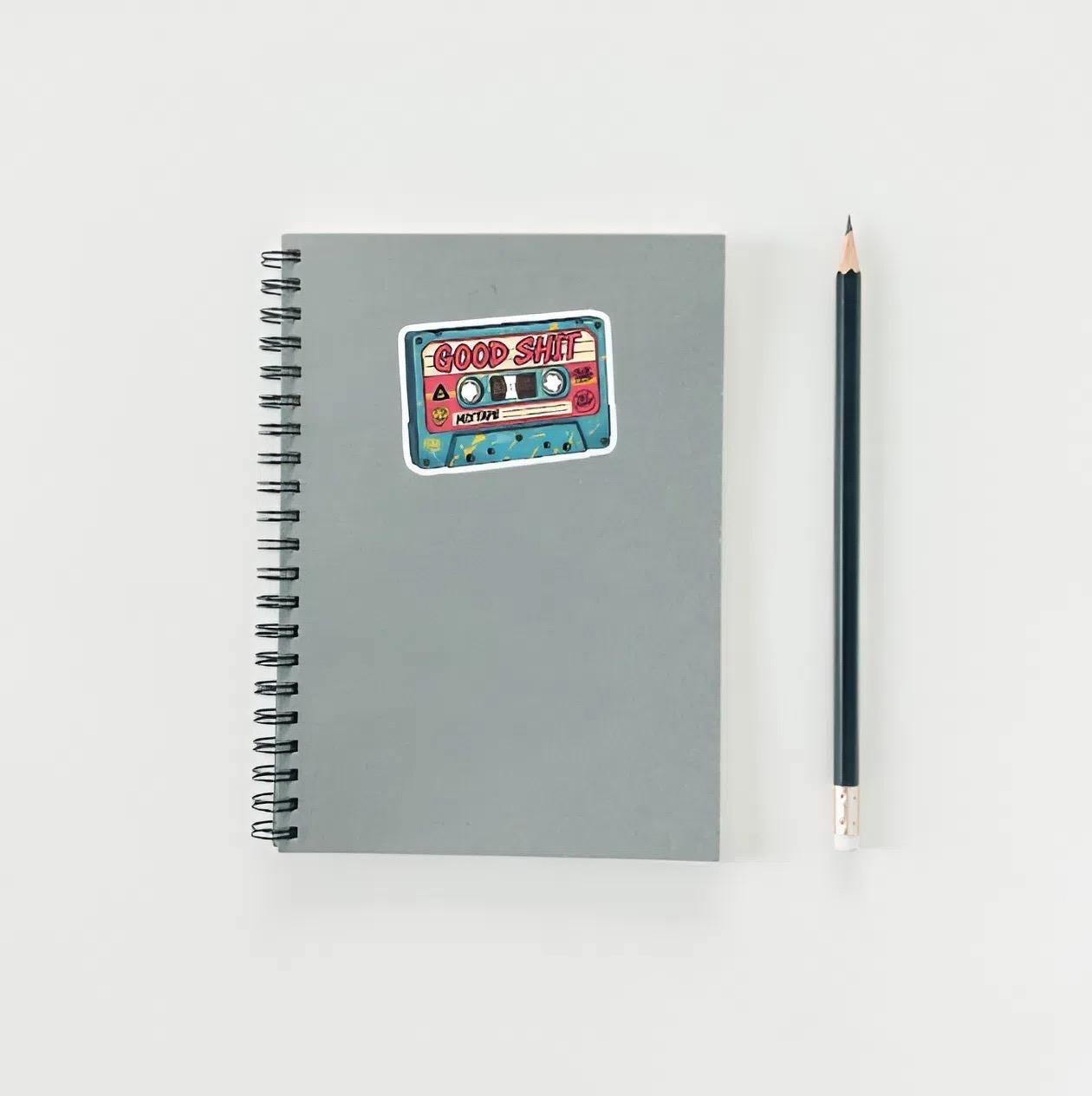 GOOD SHIT Mixtape Cassette Sticker | Retro 80s 90s Music Decal | Funny Tape Art | Nostalgic Mixtape Vinyl | Bold Statement Music Lover Gift