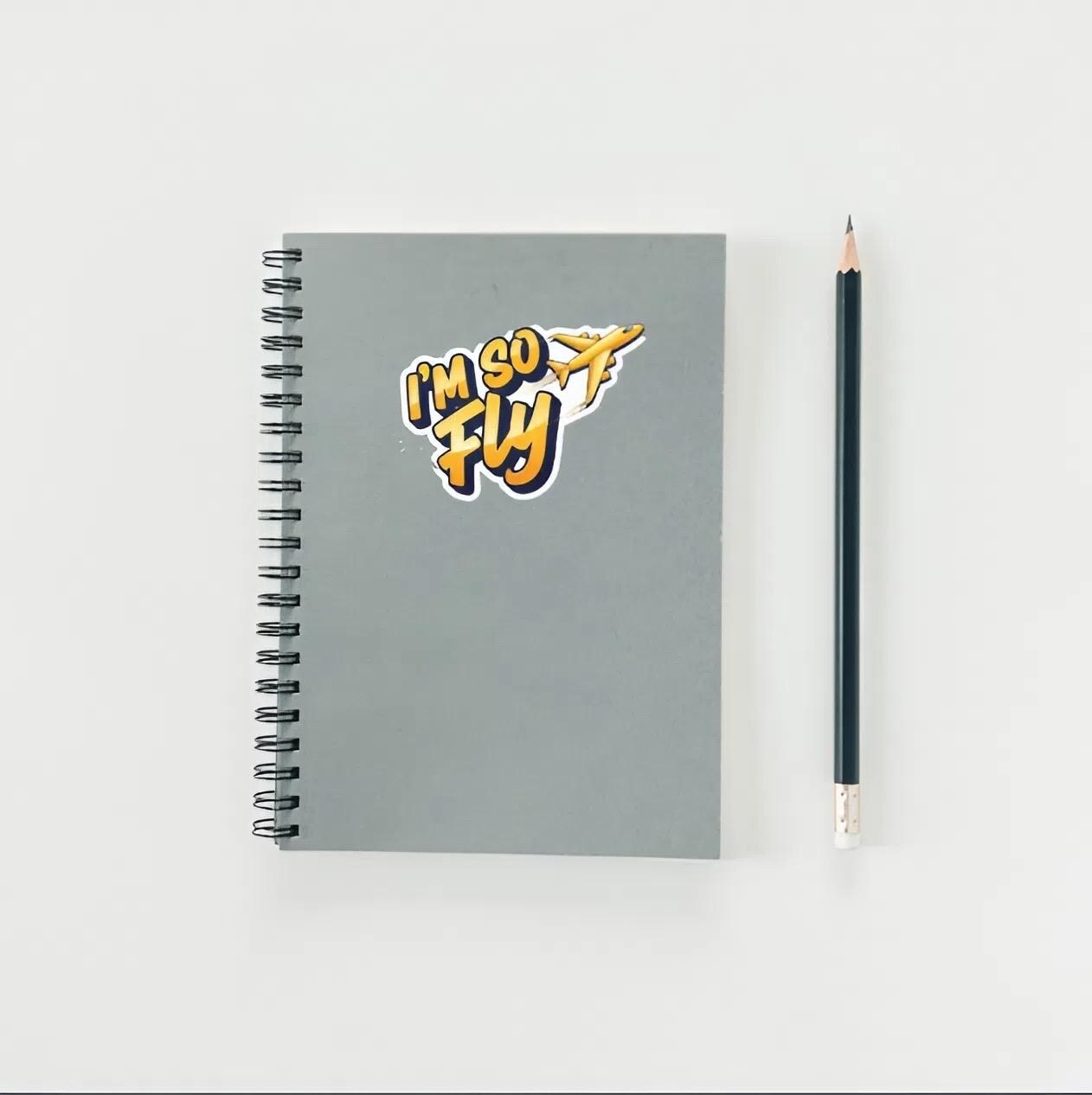 I'm So Fly Airplane Sticker | Travel Decal | Aviation Lover Gift | Positive Quote Vinyl | Jet Setter Laptop Sticker | Funny Pun Pilot Gift