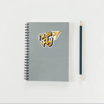 I'm So Fly Airplane Sticker | Travel Decal | Aviation Lover Gift | Positive Quote Vinyl | Jet Setter Laptop Sticker | Funny Pun Pilot Gift