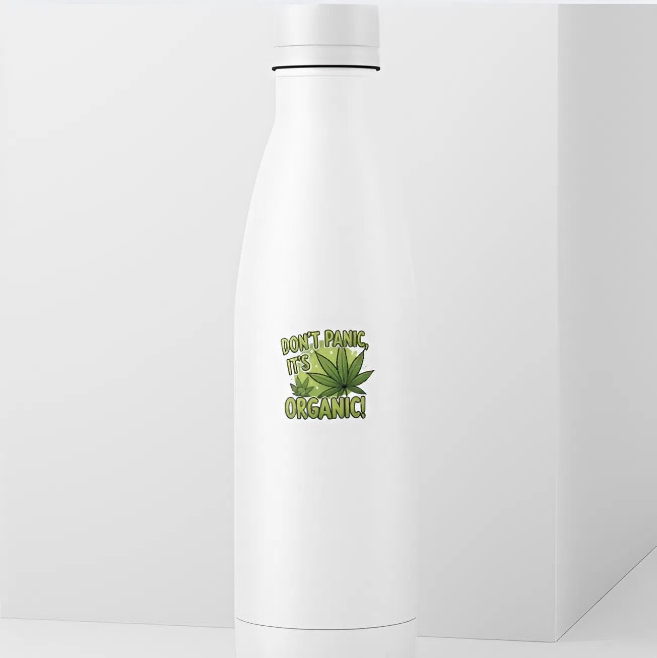 Holographic Don't Panic It's Organic Cannabis Sticker | Shiny Weed Leaf Decal | Stoner Humor Art | 420 Friendly Vinyl | Sparkly Organic