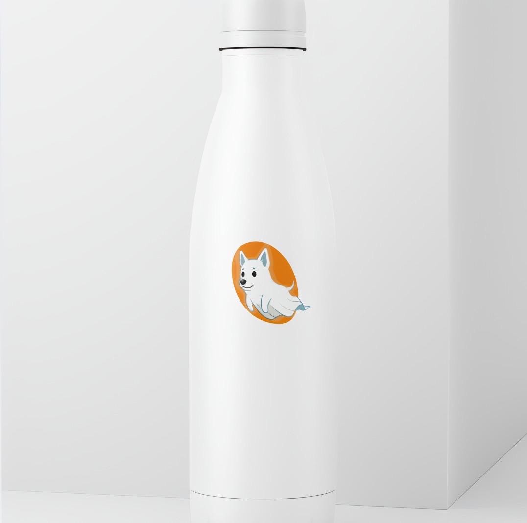 Cute Ghost Dog Sticker | Spooky Puppy Decal | Halloween Pet Art | Whimsical Spirit Dog Vinyl | Dog Lover Gift | Kawaii  Canine Laptop Decal