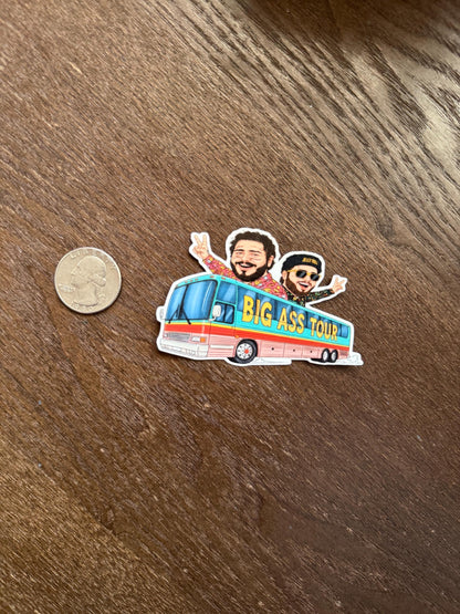 Post Malone Jelly Roll Tour Bus Sticker | "BIG ASS TOUR" Decal | Country Rap Concert Art | Music Fan Vinyl | Posty Jelly Roll Gift |