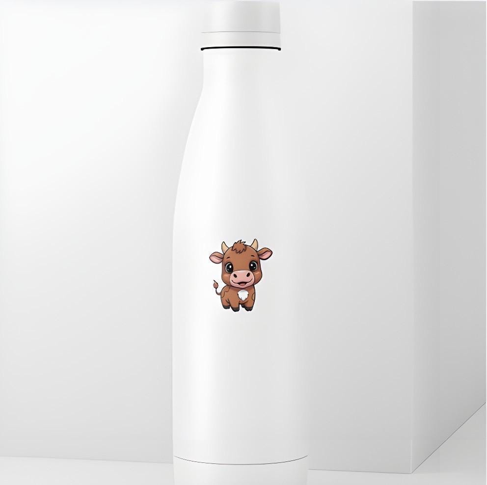 Cute Baby Cow Sticker | Adorable Calf Decal | Farm Animal Art | Kawaii Cow Vinyl | Livestock Lover Gift | Wholesome Dairy Farm Laptop Decal