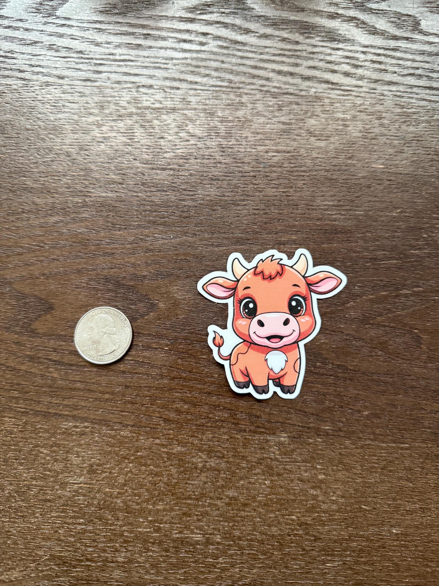 Cute Baby Cow Sticker | Adorable Calf Decal | Farm Animal Art | Kawaii Cow Vinyl | Livestock Lover Gift | Wholesome Dairy Farm Laptop Decal