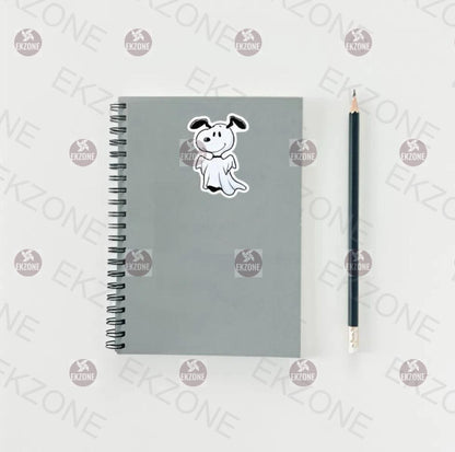 Glow in the Dark Snoopy Ghost Sticker | Peanuts Halloween Decal | Cute Spooky Dog Art | Fall Decor Vinyl | UV Reactive Dog Ghost Gift