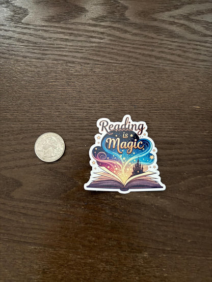 Reading is Magic Castle Book Sticker | Fantasy Reader Decal | Enchanted Library Art | Fairytale Vinyl | Bookworm Gift | Magical Kingdom