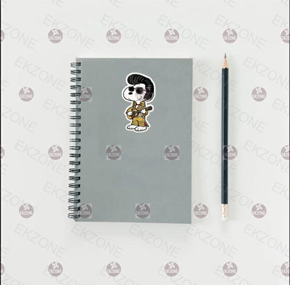 Holographic Snoopy Elvis Sticker | Dazzling Rock & Roll King Decal | Shiny Music Legend Art | Peanuts Presley Vinyl | Concert Fan Gift |