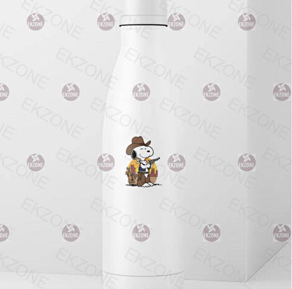 Snoopy Cowboy Sticker | Peanuts Western Decal | Wild West Dog Art | Classic Cartoon Vinyl | Cowboy Hat Pistol Gift | Nostalgic Sheriff Hound