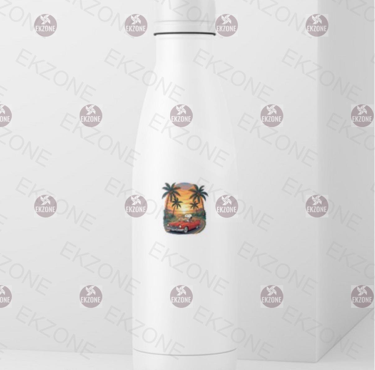 Snoopy Driving Car Sunset Sticker | Peanuts Road Trip Decal | Classic Car Art | California Summer Vinyl | Beach Travel Gift | Driver Snoopy