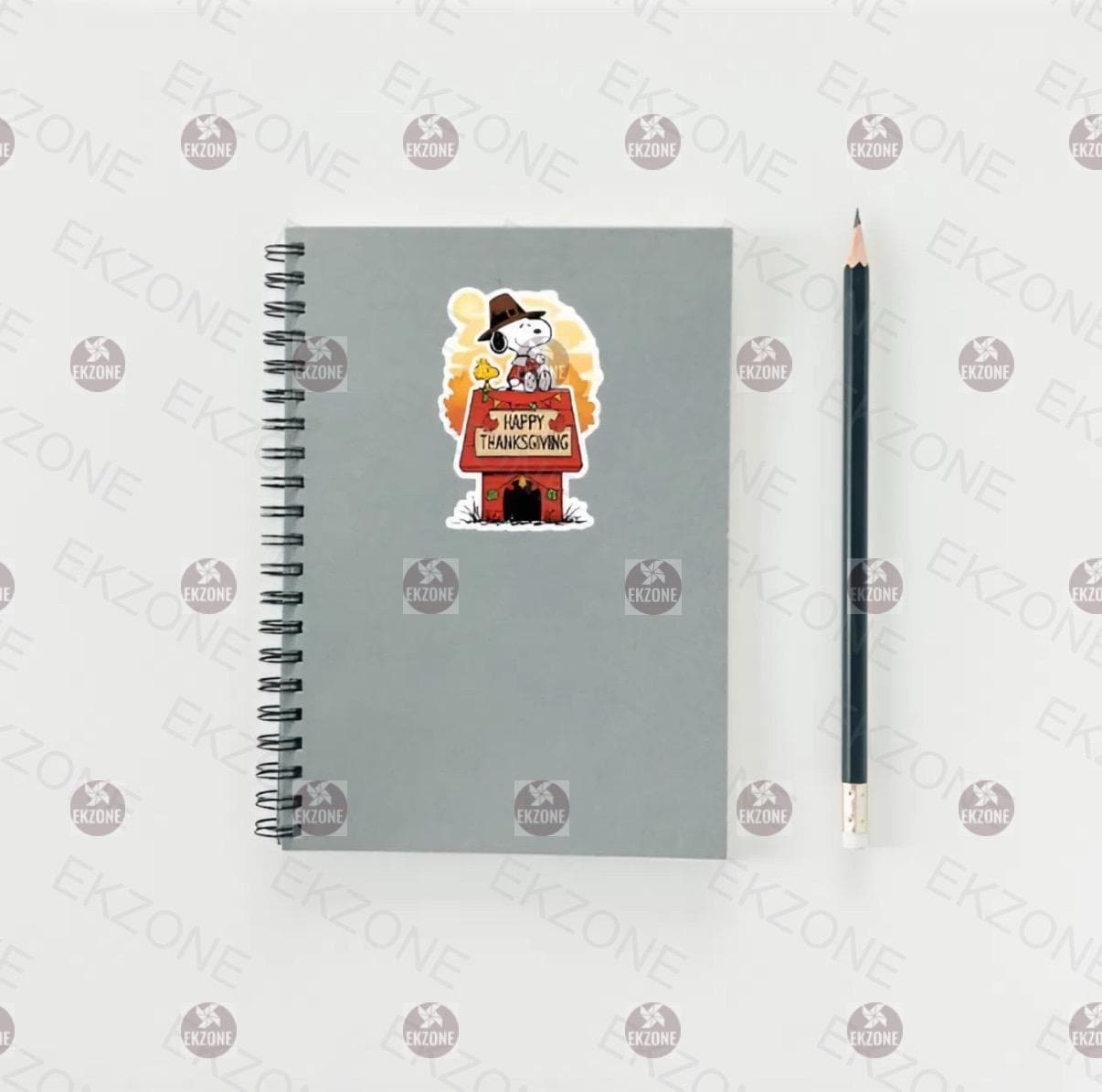 Snoopy Woodstock Thanksgiving Sticker | Peanuts Fall Holiday Decal | Happy Thanksgiving Art | Autumn Decor Vinyl | Nostalgic Pilgrim Gift |