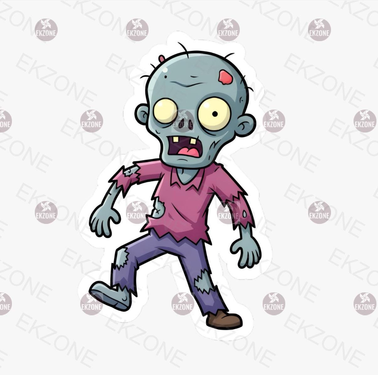 Cute Cartoon Zombie Sticker | Funny Undead Decal | Halloween Monster Art | Spooky Ghoul Vinyl | Zombie Lover Gift | Quirky Horror Laptop