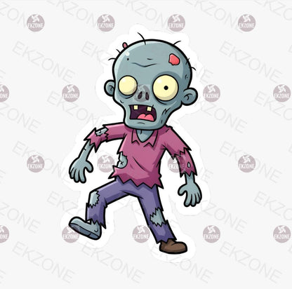 Cute Cartoon Zombie Sticker | Funny Undead Decal | Halloween Monster Art | Spooky Ghoul Vinyl | Zombie Lover Gift | Quirky Horror Laptop