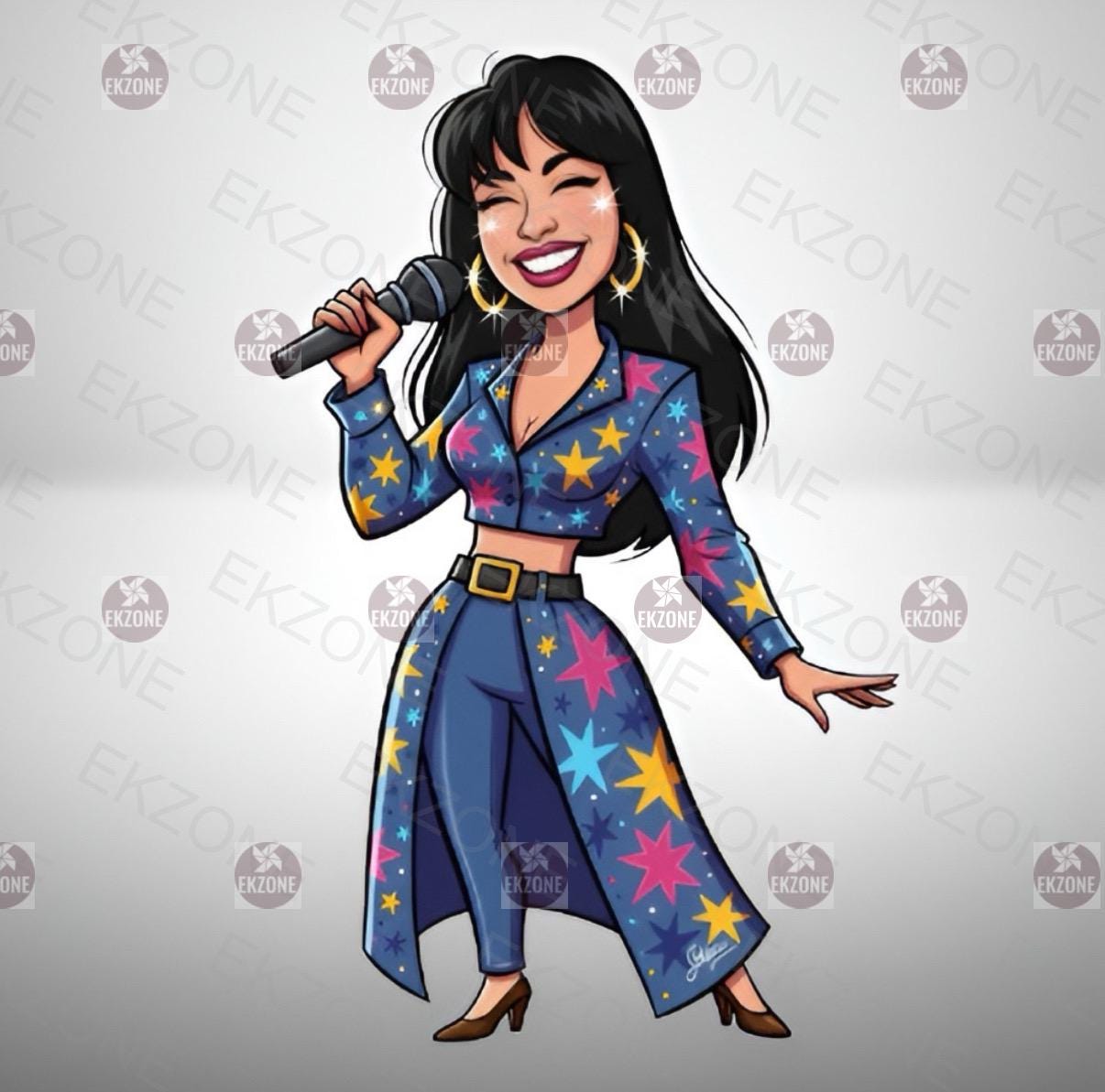 Holographic Selena Quintanilla Sticker | Dazzling Tejano Queen Decal | Shiny Iconic Star Outfit Art | Latin Music Legend Vinyl | Concert Fan