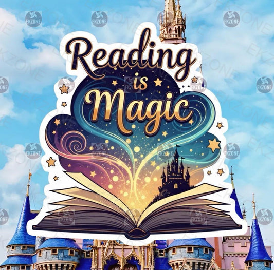Reading is Magic Castle Book Sticker | Fantasy Reader Decal | Enchanted Library Art | Fairytale Vinyl | Bookworm Gift | Magical Kingdom