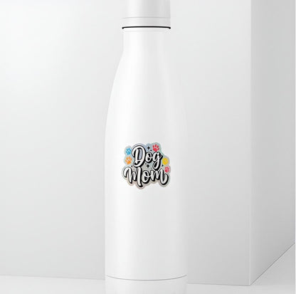 Holographic Dog Mom Sticker | Shiny Paw Print Decal | Glitter Dog Mama Art | Pet Lover Vinyl | Rainbow Dog Parent Gift | Dog Mom Laptop