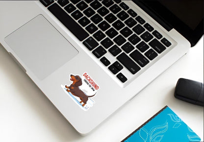 Dachshund Through The Snow Sticker | Funny Dog Pun Decal | Christmas Wiener Dog Art | Winter Pet Lover Vinyl | Holiday Dog Mom Gift | Cute