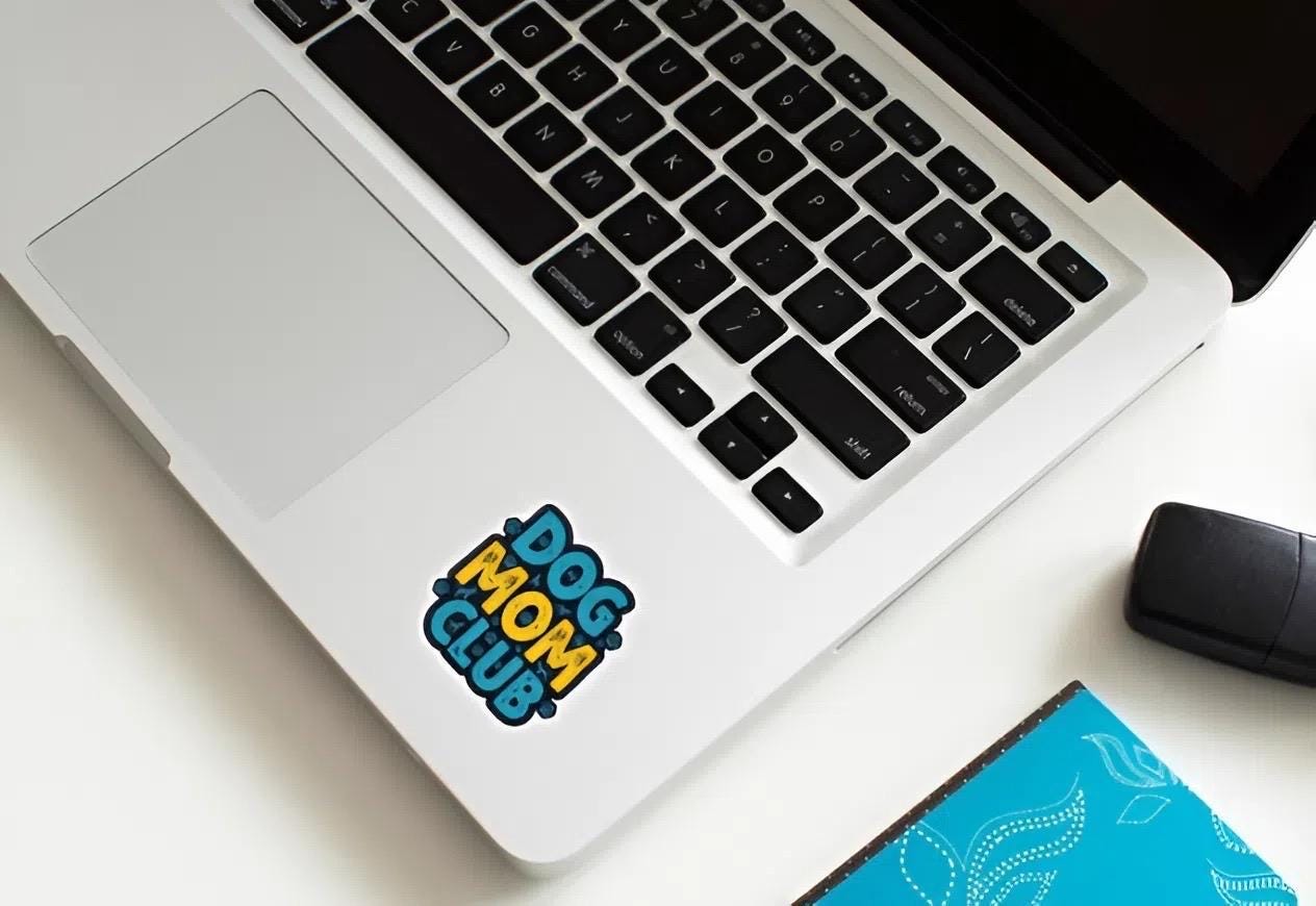 Dog Mom Club Sticker | Pet Lover Decal | Dog Mama Vinyl | Fur Mom Gift | Canine Parent Club Art | Puppy Mama Laptop Sticker | Mommy Dog