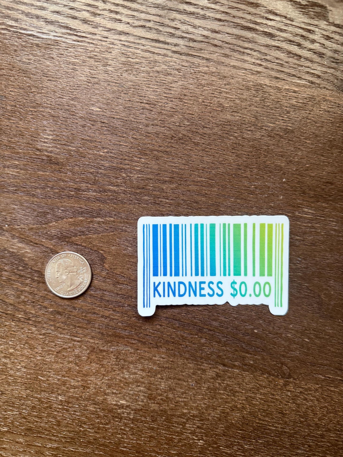 Kindness 0.00 Barcode Sticker | Positive Message Decal | Affordable Kindness Art | Pay It Forward Vinyl | Motivational Laptop Sticker