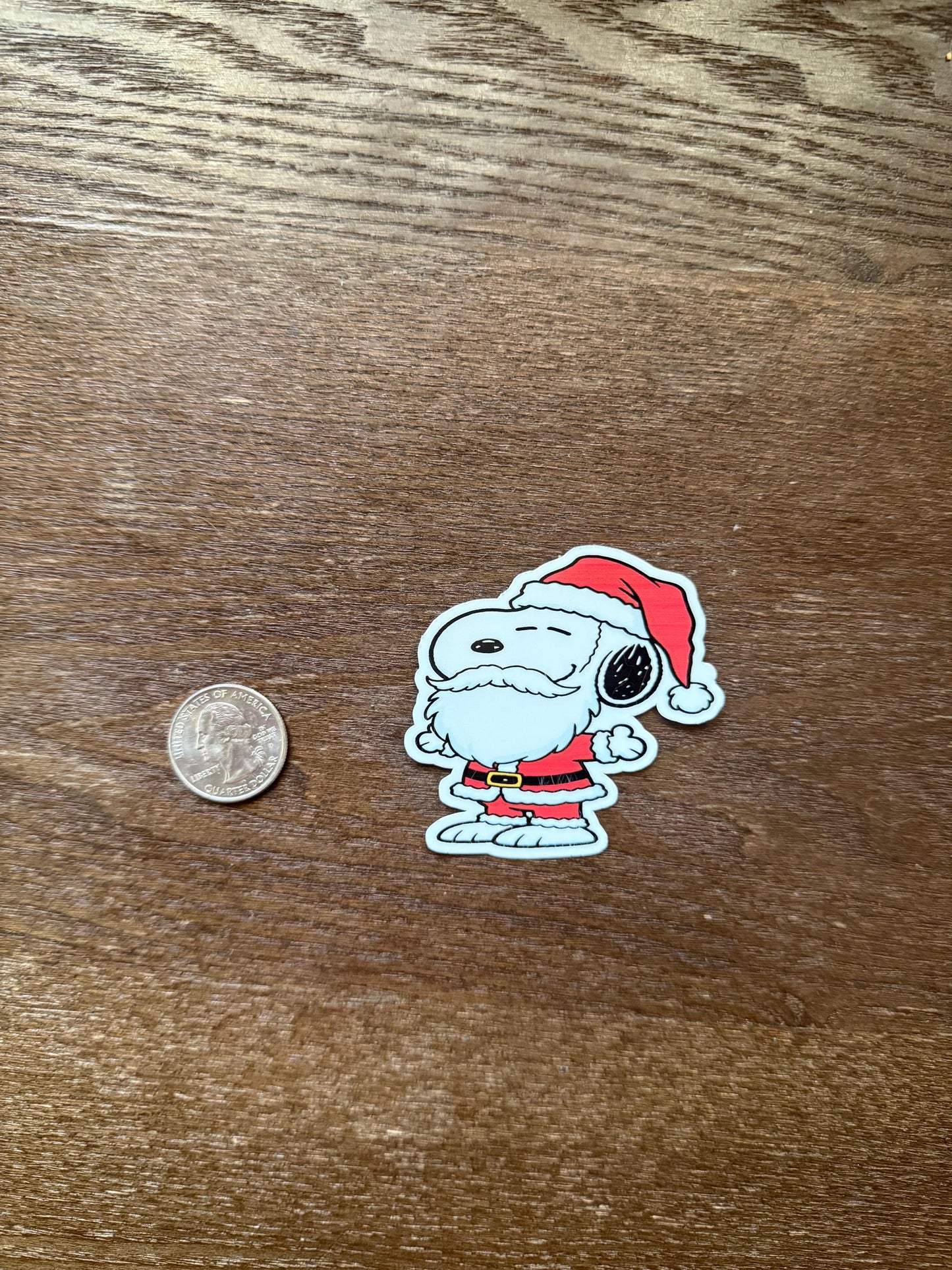Snoopy Santa Claus Sticker | Peanuts Christmas Decal | Cute Holiday Art | Festive Dog Vinyl | Santa Hat Beard Gift | Nostalgic Winter Decor