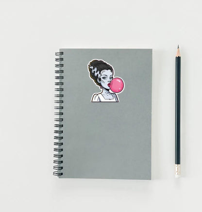 Bride of Frankenstein Bubblegum Sticker | Classic Monster Decal | Horror Icon Art | Spooky Cute Vinyl | Universal Monster Gift | Halloween
