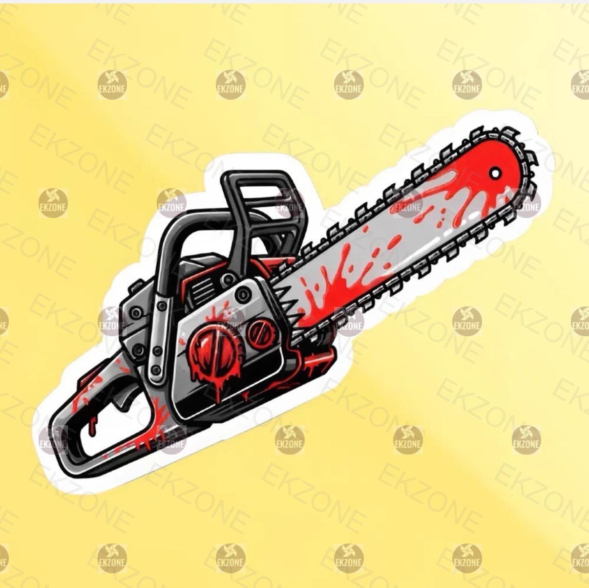 Bloody Chainsaw Sticker | Horror Movie Decal | Spooky Season Art | Chainsaw Massacre Vinyl | Halloween Gore Fan Gift | Edgy Horror Laptop