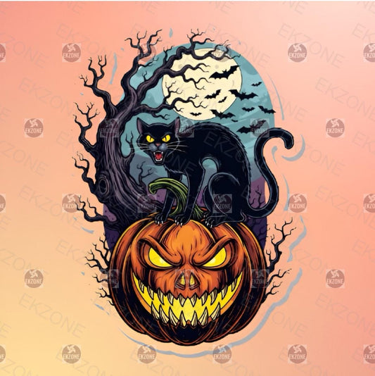 Black Cat on Pumpkin Sticker | Halloween Jack O Lantern Decal | Spooky Cat Art | Witchy Black Cat Vinyl | Fall Decor Gift | Creepy Cat