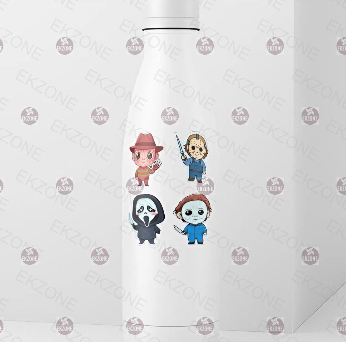 Chibi Horror Movie Sticker Set | Kawaii Slasher Icon Decals | Halloween Creepy Cute Art | Freddy Jason Michael Ghostface Vinyl | Horror Fan