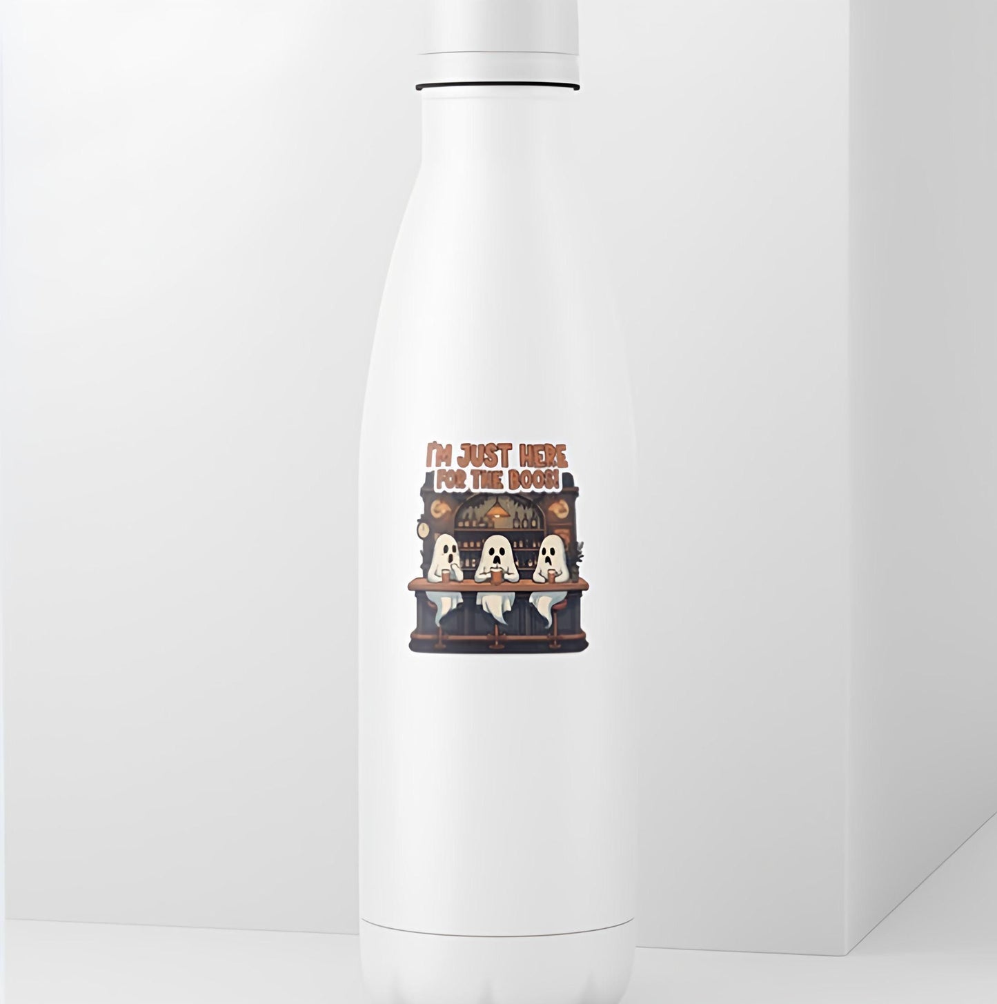 I'm Just Here For The Boos Ghost Bar Sticker | Funny Halloween Decal | Spooky Drink Art | Ghost Pub Vinyl | Cute Haunted Humor Gift | Boo