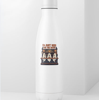 I'm Just Here For The Boos Ghost Bar Sticker | Funny Halloween Decal | Spooky Drink Art | Ghost Pub Vinyl | Cute Haunted Humor Gift | Boo