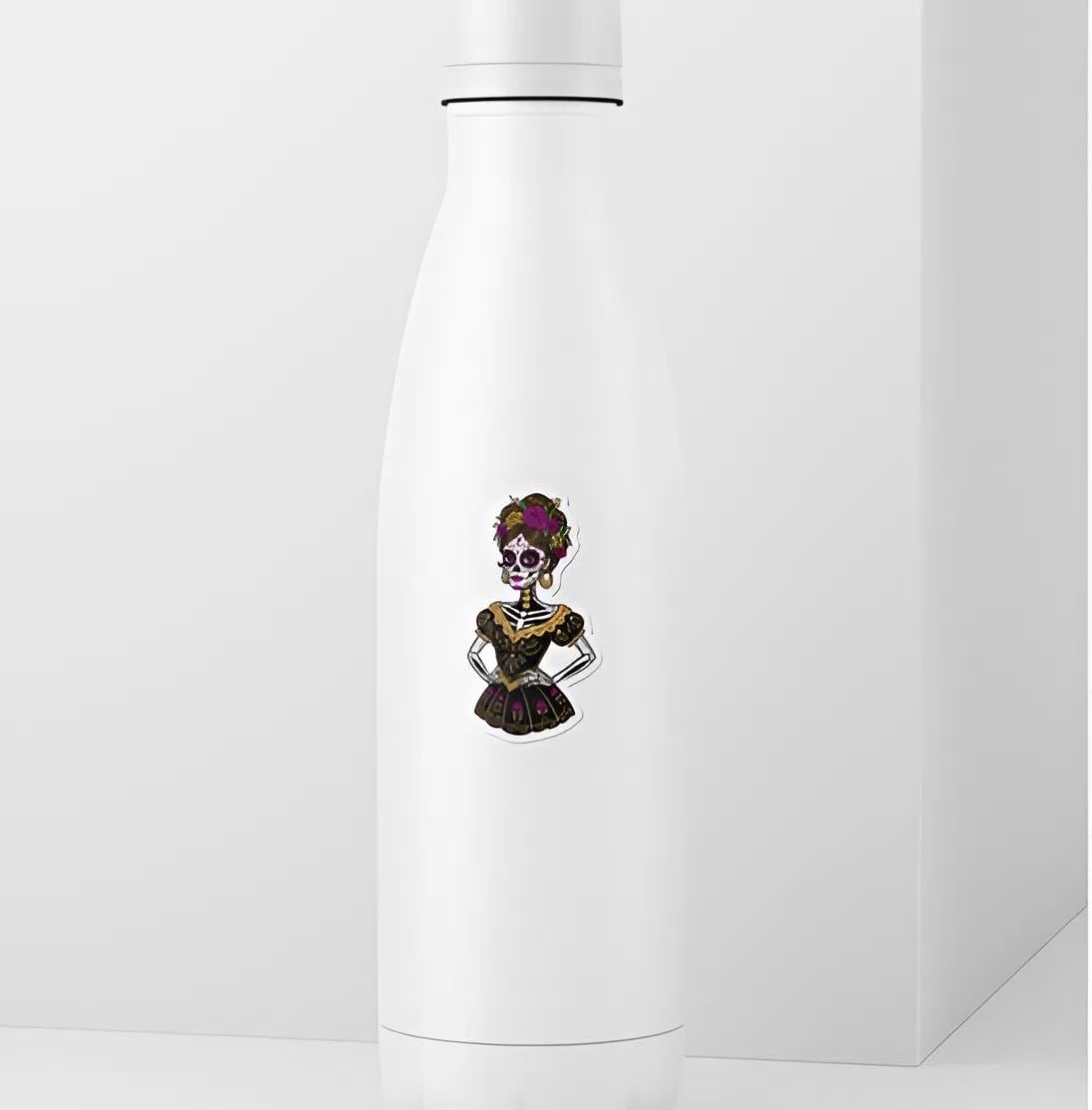 Calavera Catrina Sugar Skull Sticker | Día de los Muertos Decal | Elegant Mexican Folk Art | Flower Crown Vinyl | Colorful Day of Dead Gift