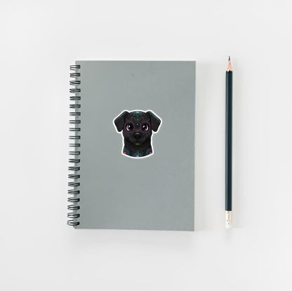 Sugar Skull Dog Sticker | Día de los Muertos Pet Decal | Calavera Dog Art | Black Dog Vinyl | Colorful Day of Dead Gift | Dante from Coco