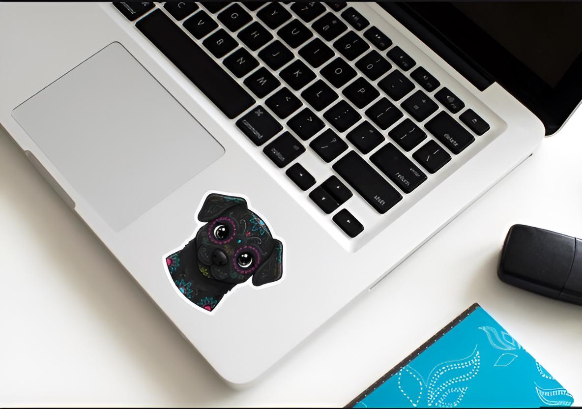 Sugar Skull Dog Sticker | Día de los Muertos Pet Decal | Calavera Dog Art | Black Dog Vinyl | Colorful Day of Dead Gift | Dante from Coco