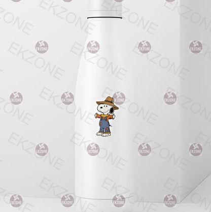 Snoopy Scarecrow Farmer Sticker | Peanuts Fall Harvest Decal | Cute Farm Dog Art | Autumn Decor Vinyl | Nostalgic Thanksgiving Gift | Corn