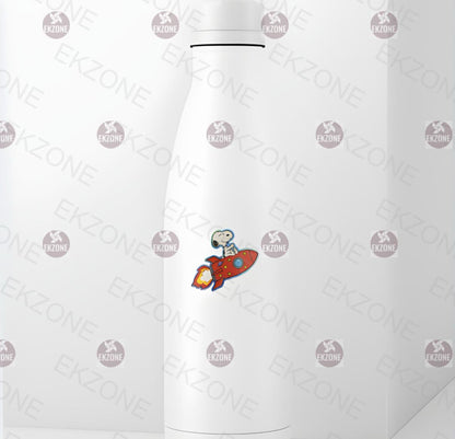 Snoopy on Rocket Ship Sticker - Peanuts in Space Decal - Cute Cartoon Astronaut Vinyl Sticker-Snoopy Peanuts Rocket Sticker - Laptop Sticker